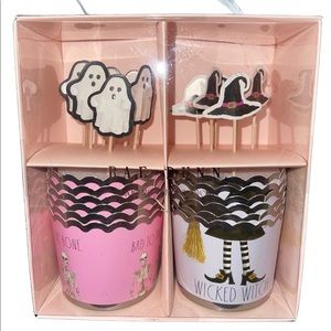 Rae Dunn Halloween Pink Ghost Cupcake Cups Treat Foil Bins Baking Sweet Treats
